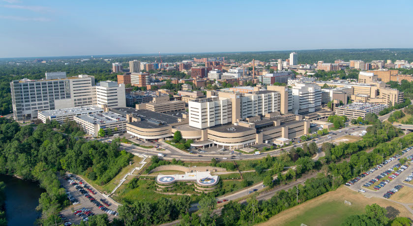 Aerial view of the Michigan Medicine Campus