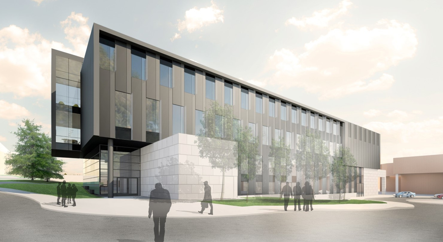 A rendering for the future building for the Murchie Science Building at U-M Flint